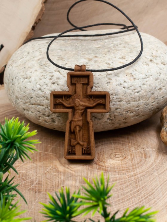 Православный крест из дерева дуб 50х30 мм 52-004