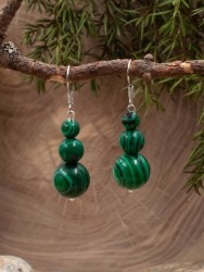 Серьги "Дарина " иск. малахит с8154