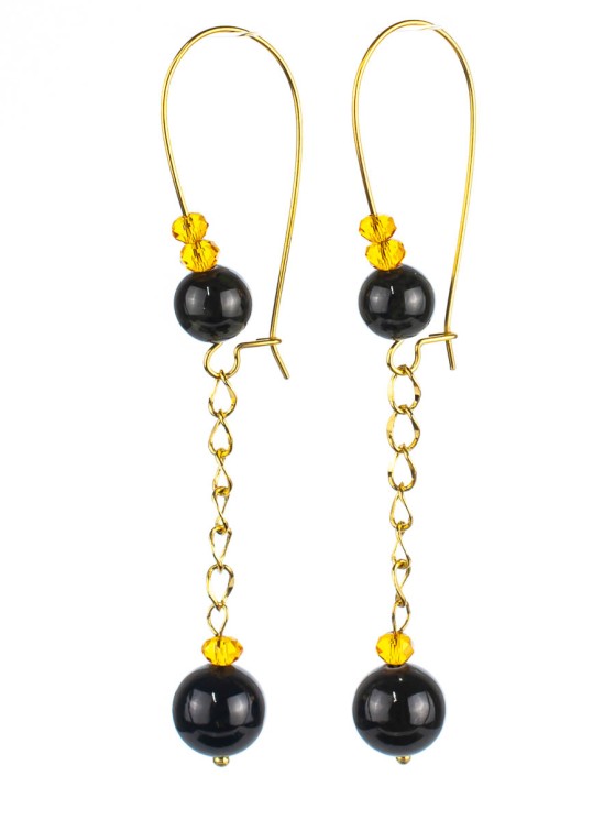 Серьги из змеевика "Мадлена" 03-1090