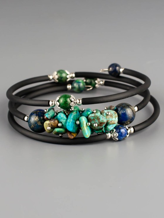 Браслет из хризоколлы "Мелодия" 02-1084