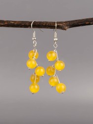 Серьги из кошачьего глаза "Ёлочка" 03-1607