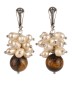 Серьги из жемчуга и тигрового глаза "Мелодия" 03-694