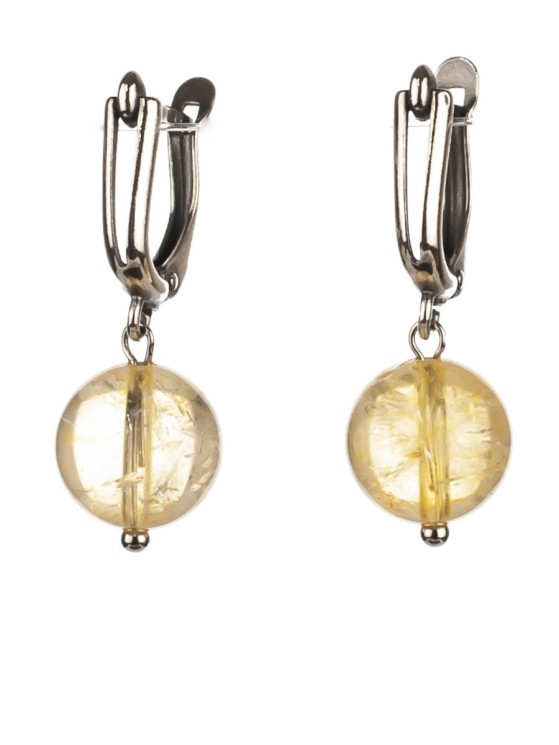 Серьги из цитрина "Классика 10" с9855