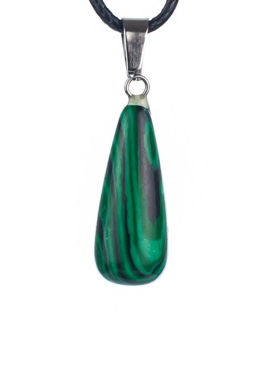 Кулон со шнурком из им. малахита "Адажио" пд-1025
