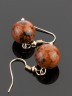 Серьги из обсидиана "Классика" с8925