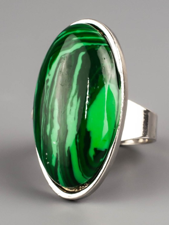 Кольцо из им. малахита "Элегант" 04-743