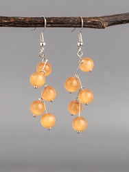 Серьги из кошачьего глаза "Ёлочка" 03-1608