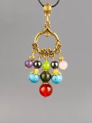 Кулон-оберег со шнурком  "7 Камней - Скорпион" пд-1092