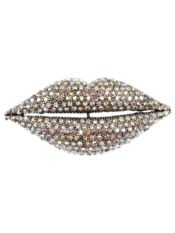 Брошь со стразами "Губы" бшс-5025