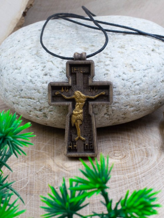 Православный крест из дерева 50х30 мм 52-007