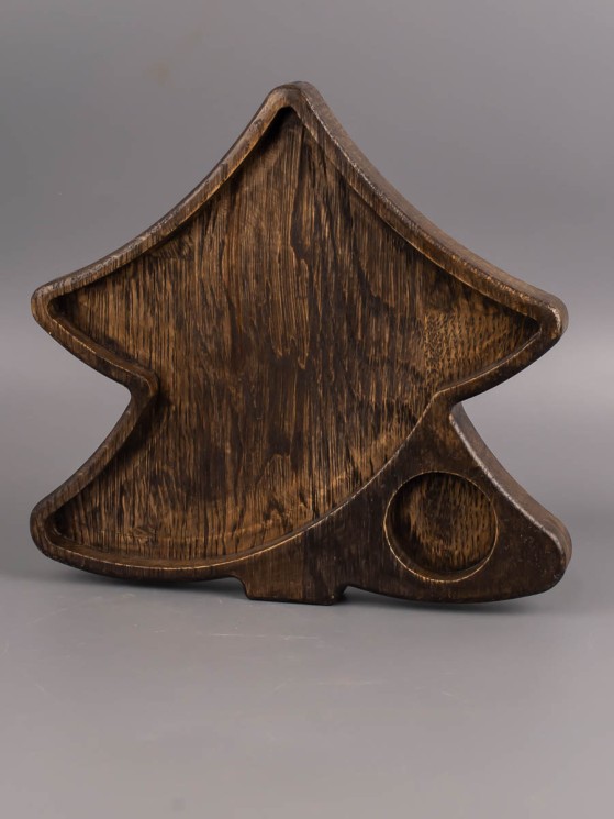 Менажница из дерева дуб "Ёлочка" 18-19 см 54-084