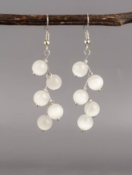 Серьги из кошачьего глаза "Ёлочка" 03-1609