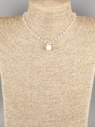 Колье с розового кварца "Карамель" 01-1302