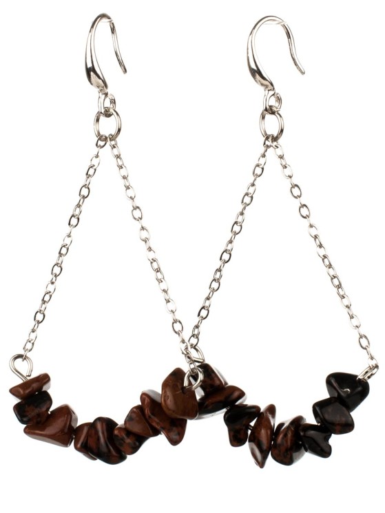 Серьги из обсидиана "Атлантида" с9201