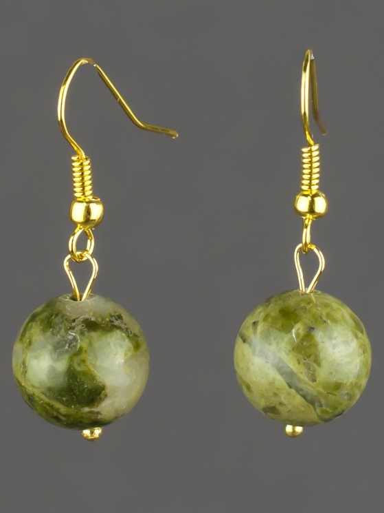 Серьги "Классика 12" унакит с8499