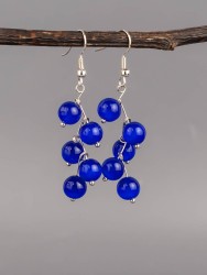 Серьги из кошачьего глаза "Ёлочка" 03-1610