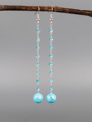 Серьги из им. бирюзы "Карамель" 03-1695