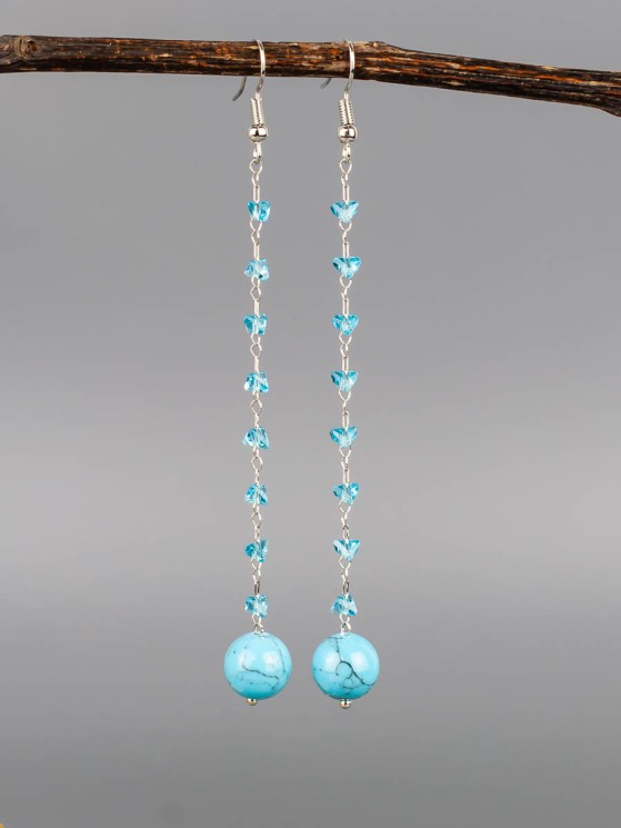 Серьги из им. бирюзы "Карамель" 03-1695