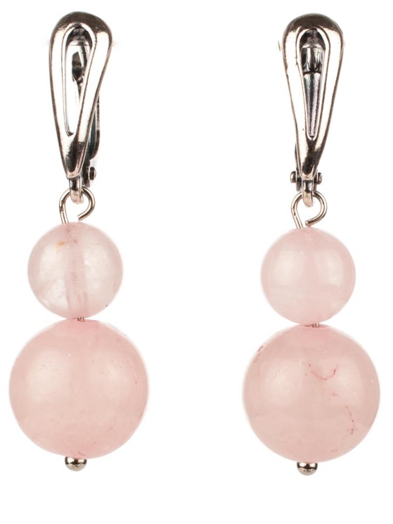 Серьги из розового кварца "Дарина" с9156