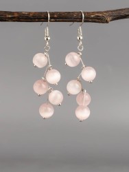 Серьги из кошачьего глаза "Ёлочка" 03-1611