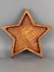 Тарелка из дерева дуб 25х25 см "Звезда" 54-194
