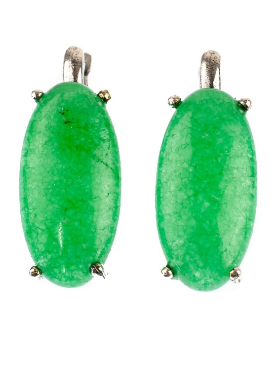 Серьги из им. хризопраза "Антуриум" сг-054-ХЗ