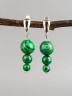 Серьги "Капель" иск. малахит нс-7969