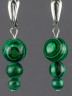 Серьги "Капель" иск. малахит нс-7969