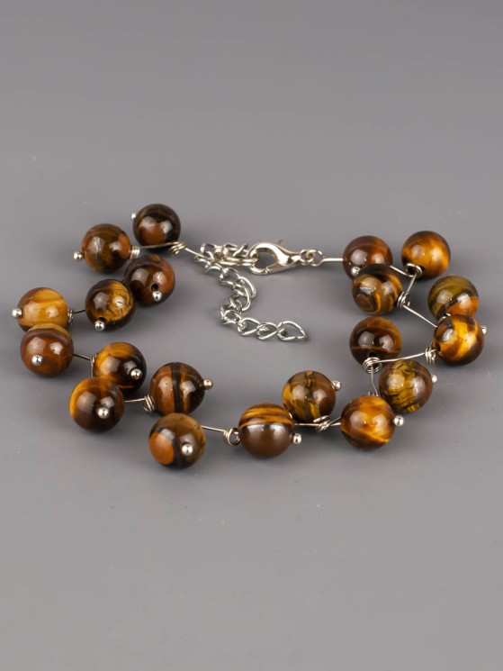 Браслет из тигрового глаза "Ёлочка" 02-1046