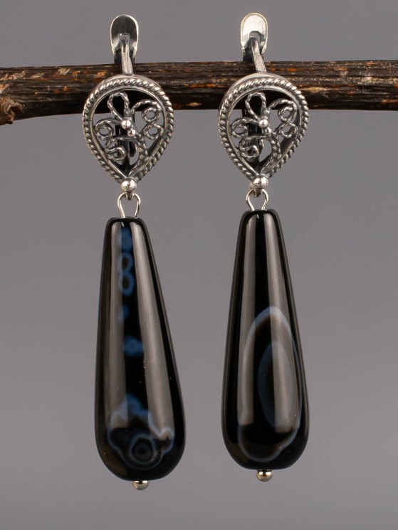 Серьги из агата "Адажио" 03-1557