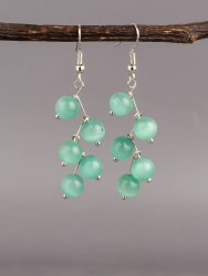 Серьги из кошачьего глаза "Ёлочка" 03-1612