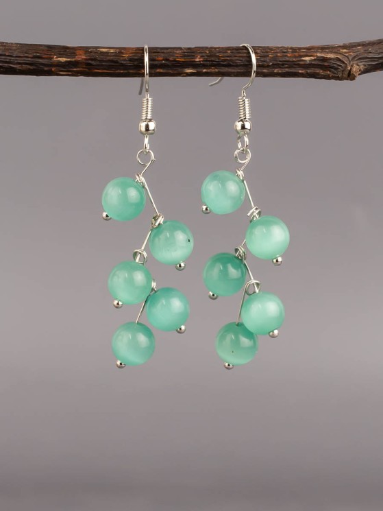 Серьги из кошачьего глаза "Ёлочка" 03-1612