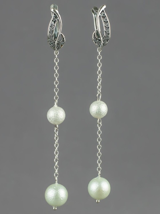 Серьги "Нега" жемчуг майорка с8419