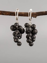 Серьги из шунгита "Гроздь" 03-808