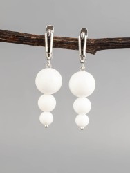 Серьги "Капель" кахолонг нс-7974