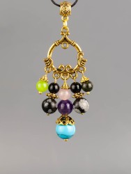 Кулон-оберег со шнурком  "7 Камней - Стрелец" пд-1097