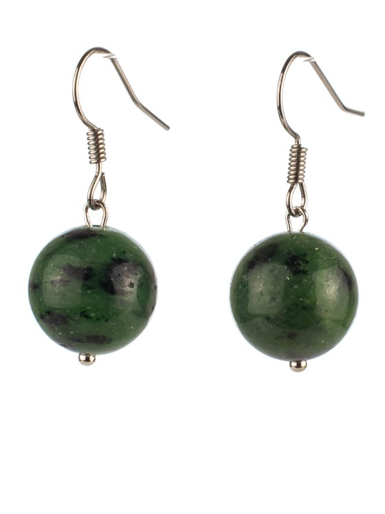 Серьги из цоизита "Классика 12" с9784