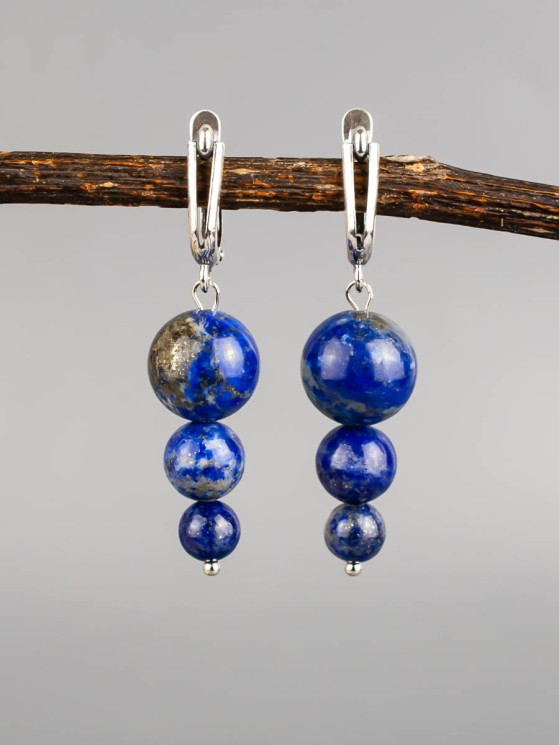 Серьги "Капель" лазурит нс-7958