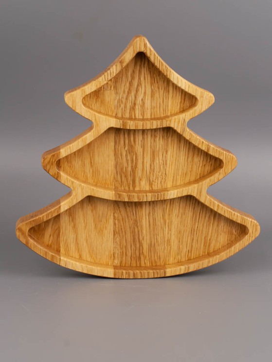 Менажница из дерева дуб "Ёлочка" 19-19 см 54-088