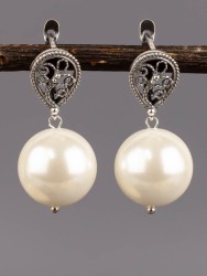 Серьги из жемчуга Майорка "Классика 16" 03-1559