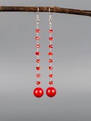 Серьги из им. коралла "Карамель" 03-1697