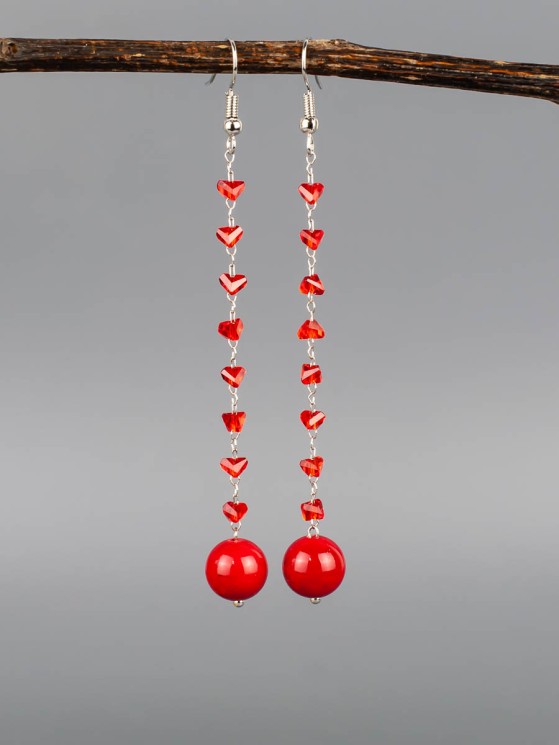 Серьги из им. коралла "Карамель" 03-1697