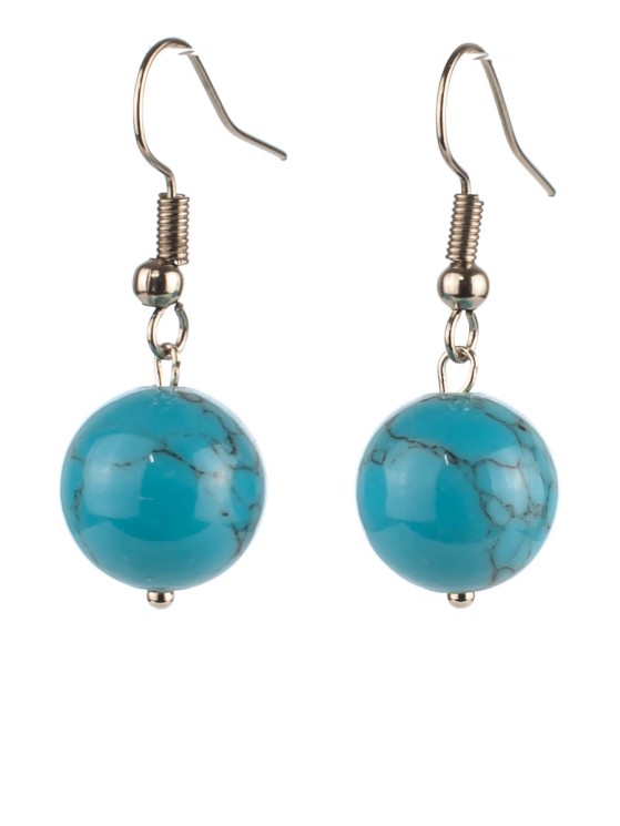 Серьги из им. бирюзы "Классика 12" с9785