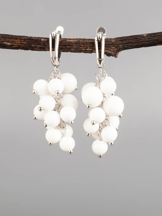 Серьги из кахолонга "Гроздь" 03-810