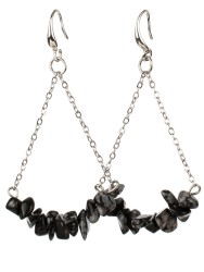 Серьги из обсидиана "Атлантида" с9203