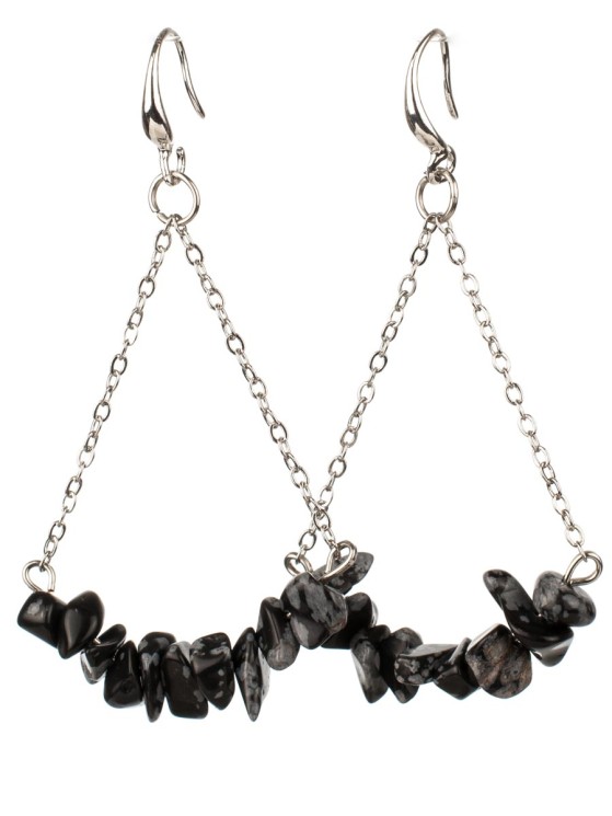 Серьги из обсидиана "Атлантида" с9203