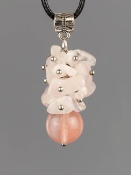 Кулон из розового кварца "Мелодия" пд-1050