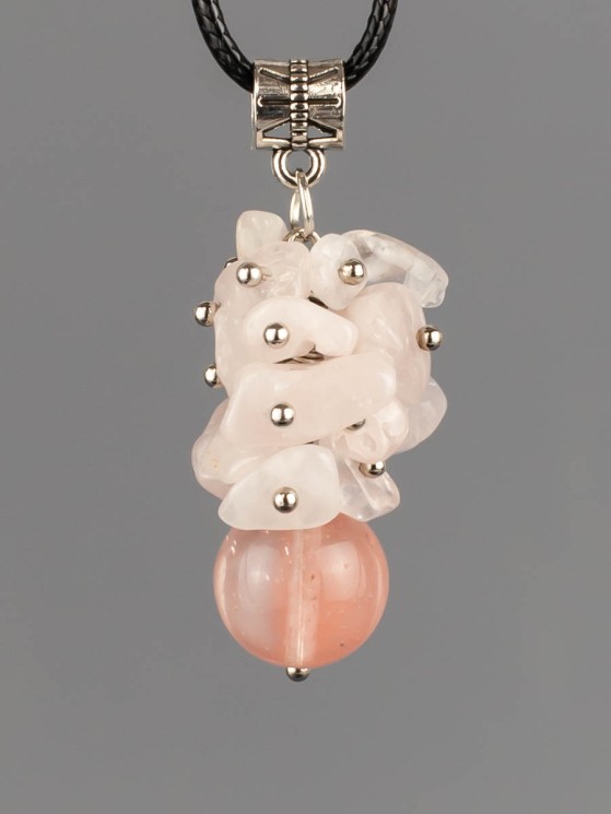 Кулон из розового кварца "Мелодия" пд-1050