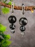 Серьги "Капель" обсидиан нс-7968