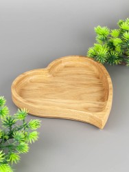 Тарелка из дерева дуб 14,5х15 см "Сердце" 54-188
